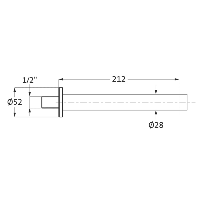 Herzbach DESIGN IX PVD BLACK STEEL Wandauslauf 21,2 cm