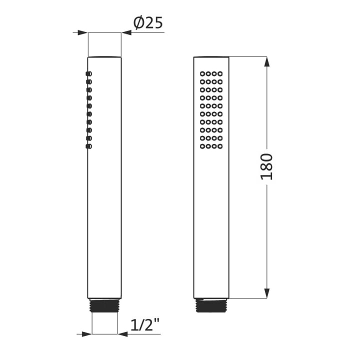 Herzbach LIVING SPA Stabhandbrause rund