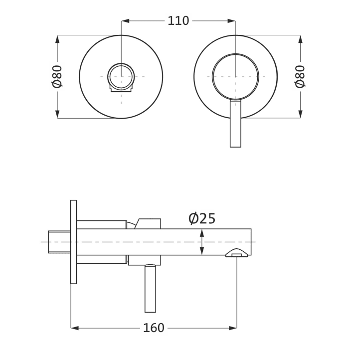 Herzbach DESIGN IX Waschtisch-Unterputzbatterie Farbset 16 cm