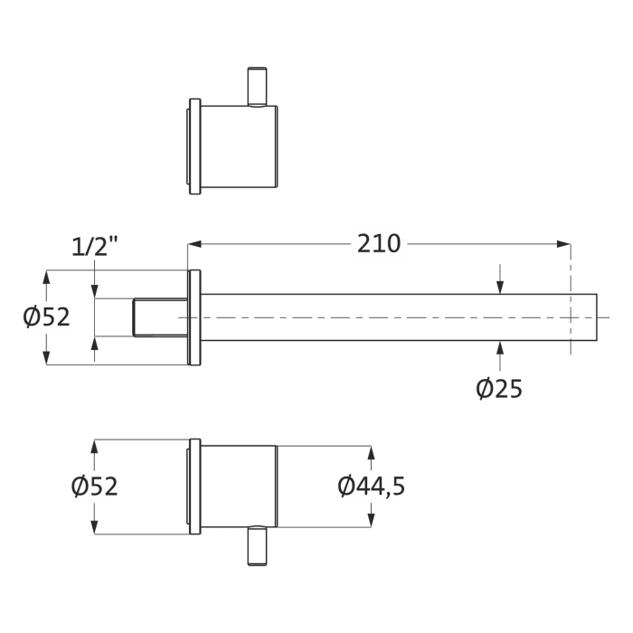 Herzbach DESIGN IX Waschtisch-Wandbrückenbatterie Farbset 21 cm