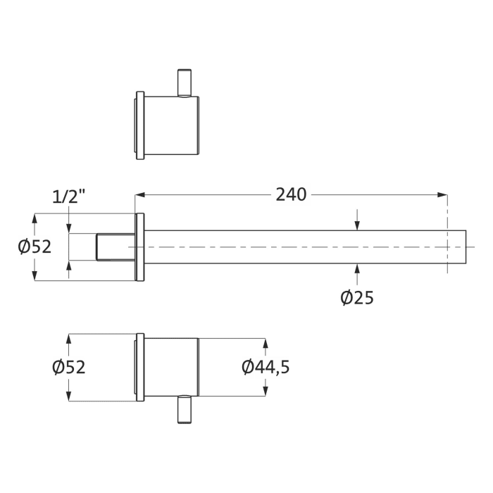 Herzbach DESIGN IX Waschtisch-Wandbrückenbatterie Farbset 24 cm