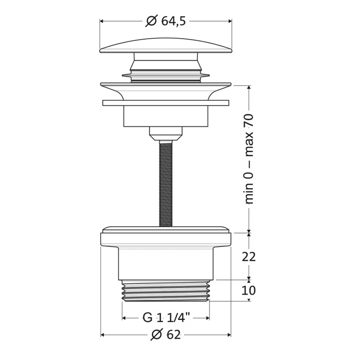 Herzbach LIVING Ablaufventil mit/ohne Staufunktion