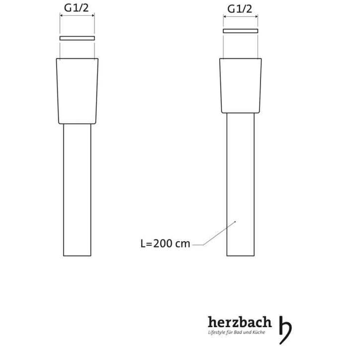 Herzbach Ersatzbrauseschlauch 200 cm