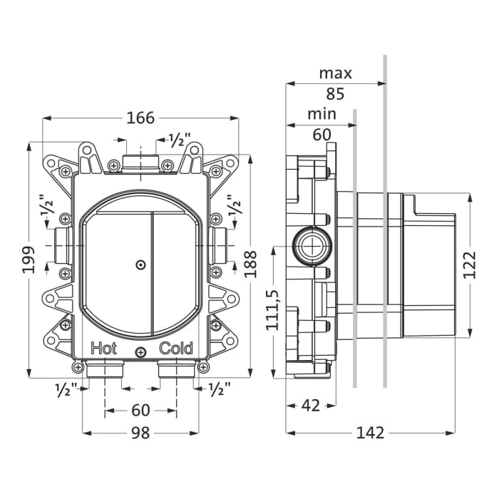 Herzbach LOGIC PLUS-Box Universal-Einbaukörper