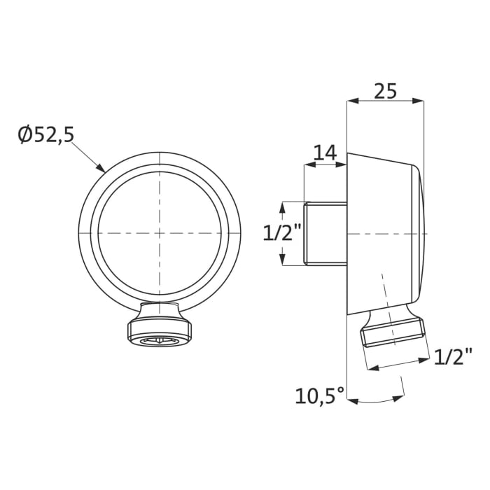 Herzbach LIVING SPA Retro Wandanschlussbogen