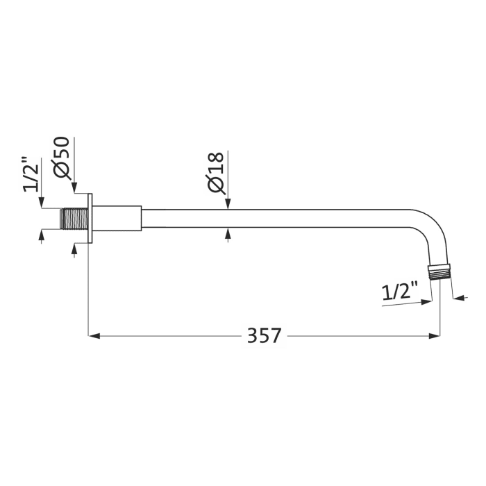 Herzbach LIVING SPA Retro Wandarm 35,7 cm