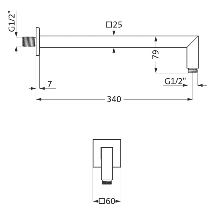Herzbach LIVING SPA Wandarm 34 cm