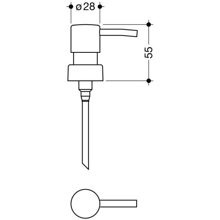 HEWI Ersatz-Pumpenkopf für Seifenspender 900.06.001XA