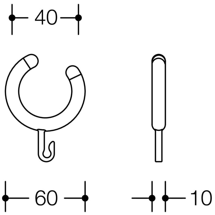 HEWI Ersatz-Vorhangsringe mit 6 cm Ø