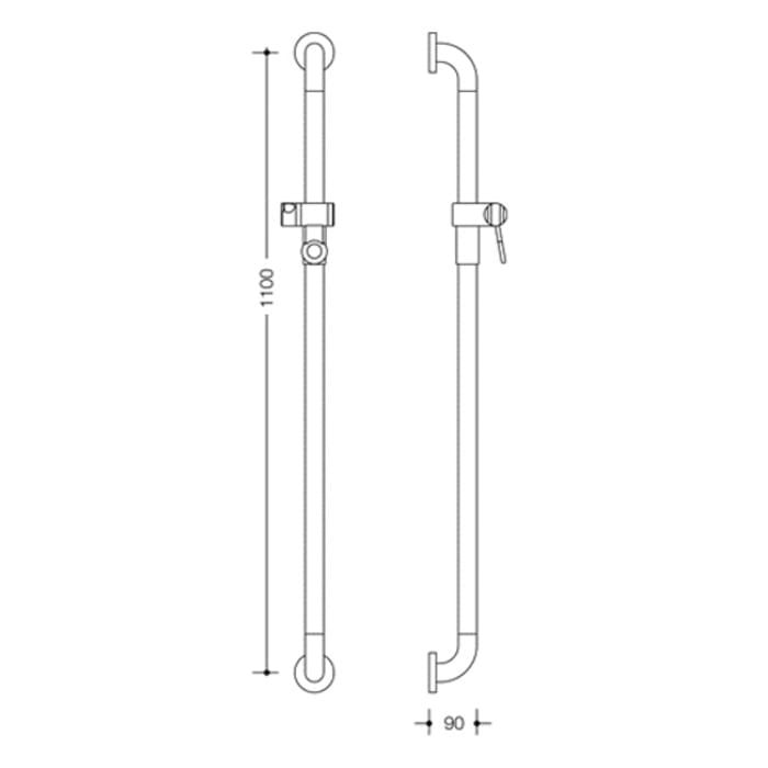 HEWI Serie 477 Brausehalterstange 110 cm