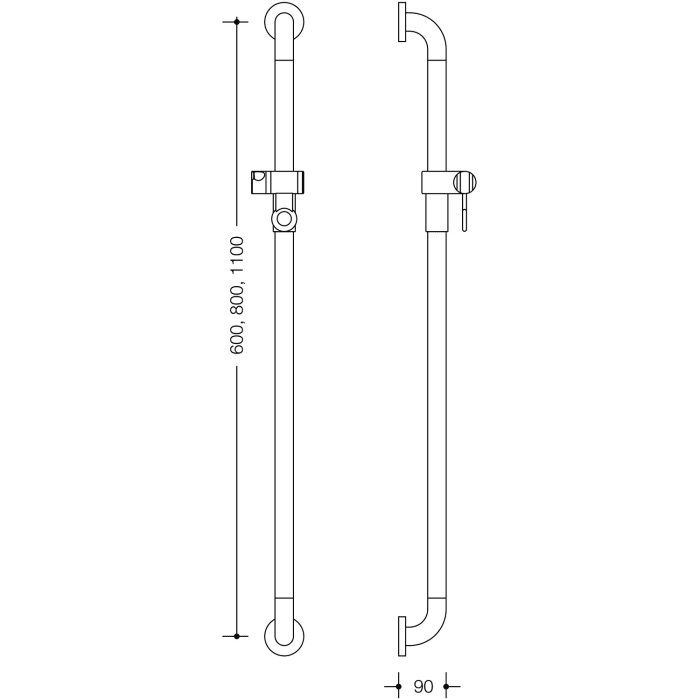 HEWI Serie 477 Brausehalterstange 80 cm