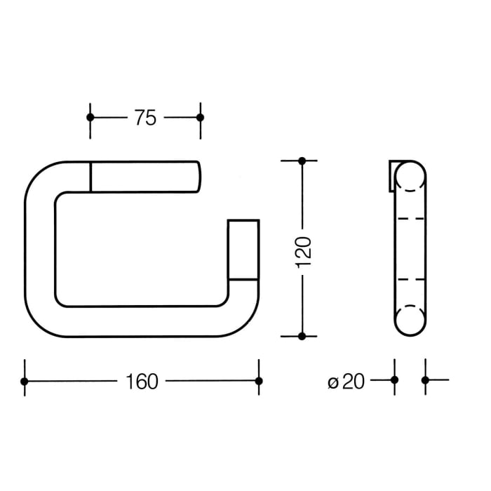 HEWI Serie 477 WC-Papierhalter mit Diebstahlschutz für Papierrolle