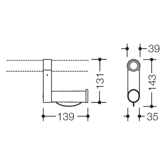 HEWI Serie 801 Aufrüstsatz WC Papierhalter mit flexibler Rollenbremse