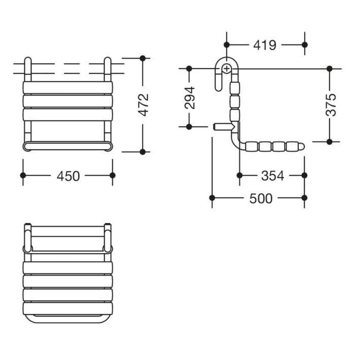 HEWI Serie 801 Einhängesitz 44,8 x 35,2 x 39,5 cm
