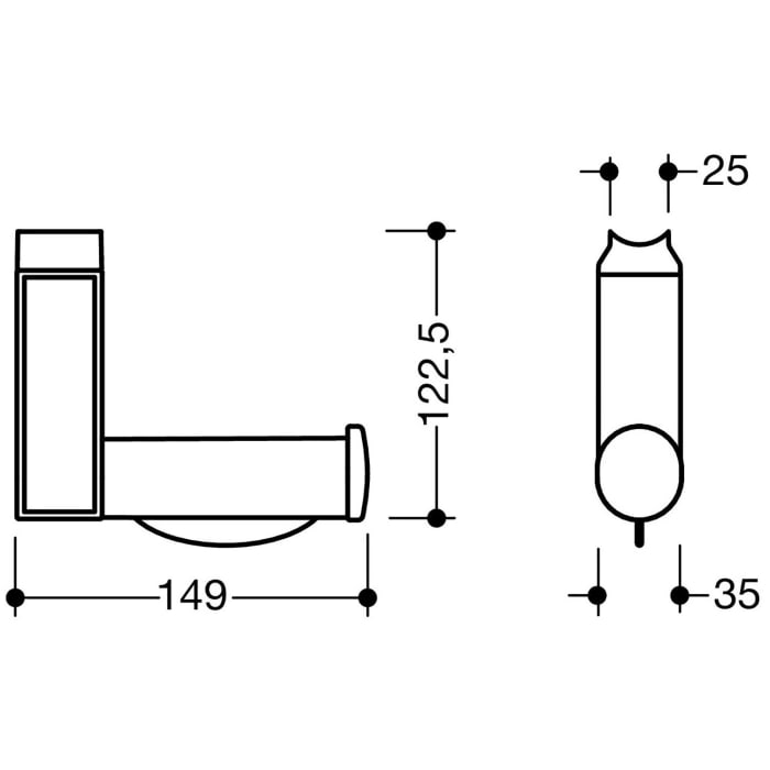 HEWI System 800K Aufrüstsatz WC-Papierhalter