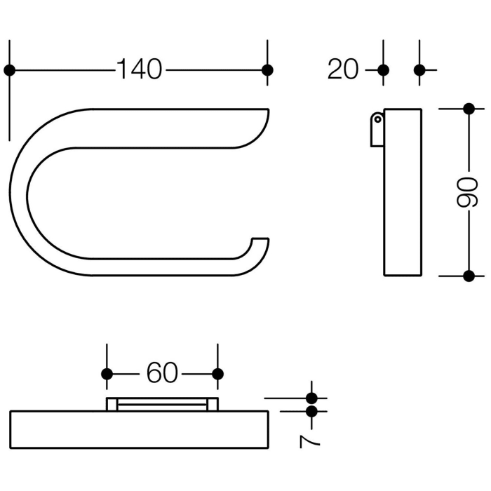 HEWI System 800 WC-Papierhalter klappbar