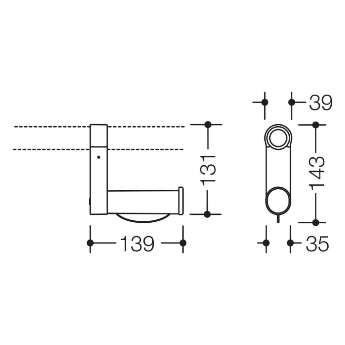 HEWI Serie 805 Classic Aufrüstsatz WC-Papierhalter