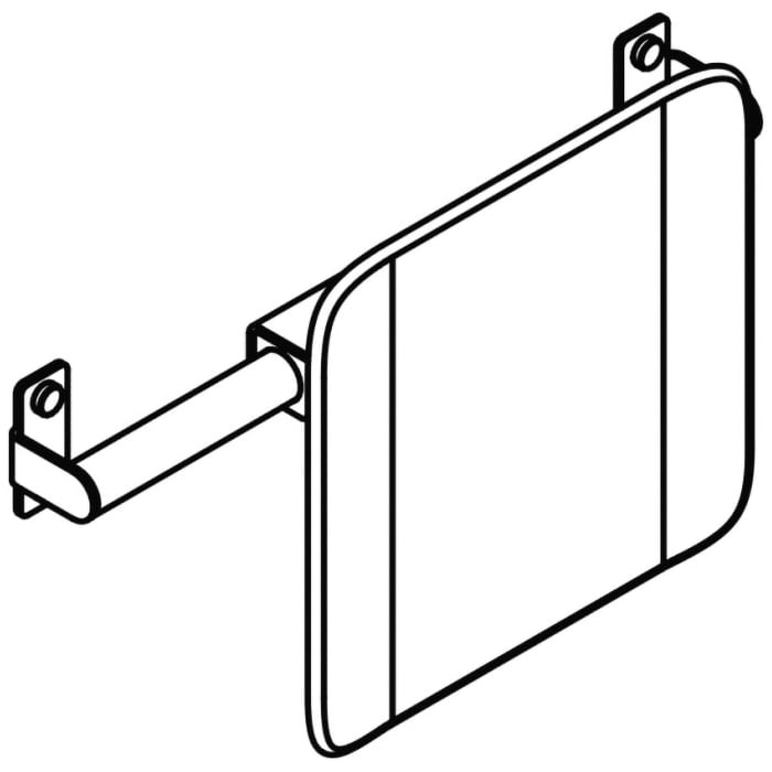HEWI System 900 Rückenstütze Design B, Achsmaß 48,2 bis 58,2 cm