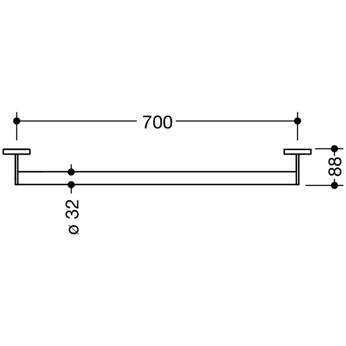HEWI System 900 Haltegriff 70 x 8,8 cm
