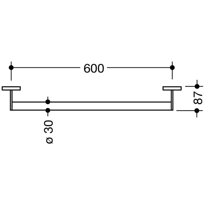 HEWI System 900 Haltegriff, 60 x 8,7 cm