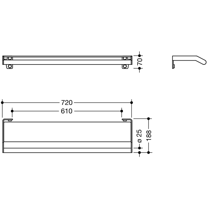 HEWI System 900 Ablage mit Haltegriff