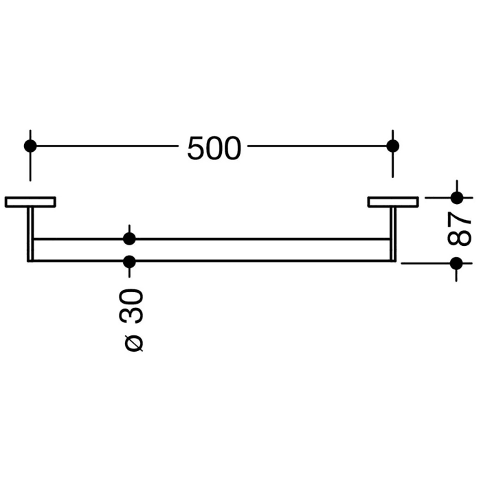 HEWI System 900 Haltegriff, 50 x 8,7 cm