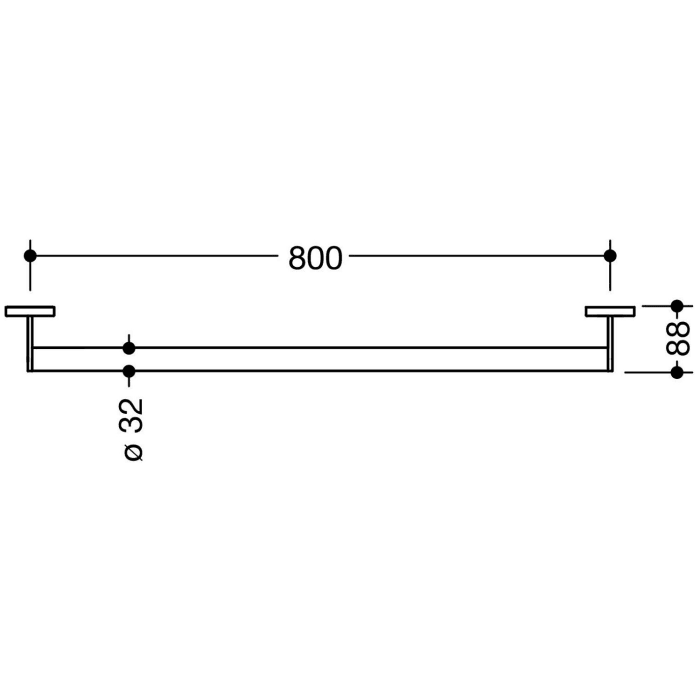 HEWI System 900 Haltegriff 80 x 8,8 cm