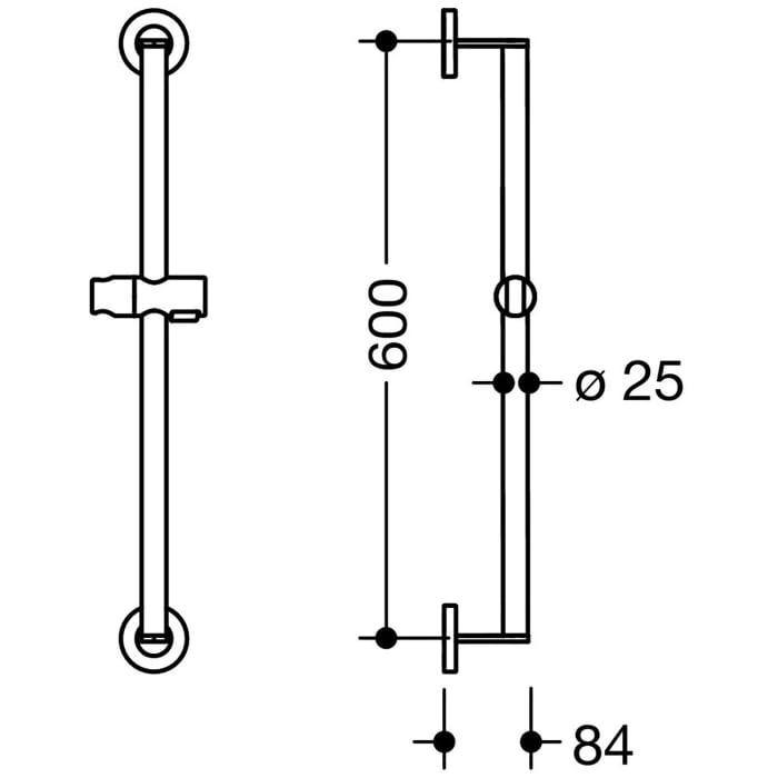 HEWI System 900 Brausehalterstange 60 cm