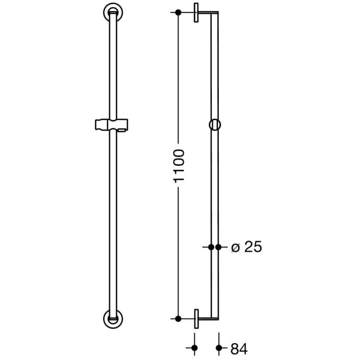 HEWI System 900 Brausehalterstange 110 cm