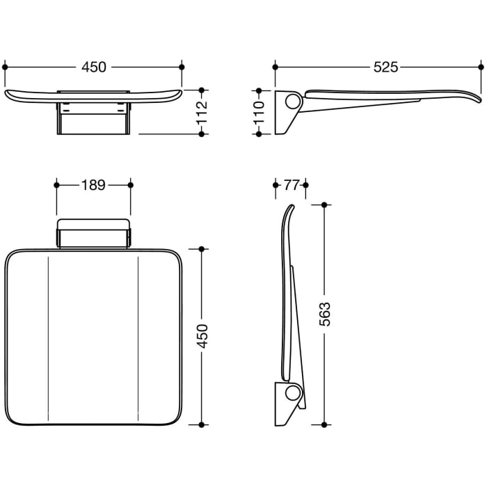 HEWI System 900 Klappsitz