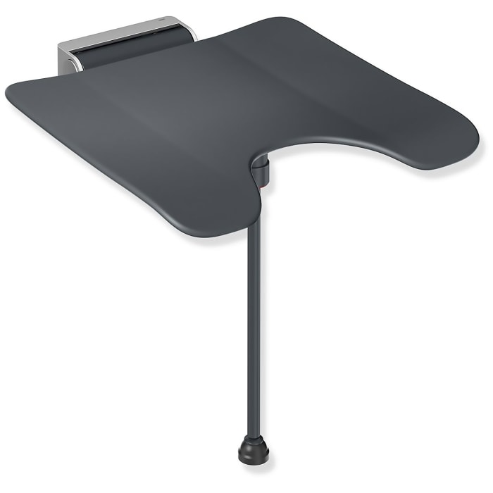 HEWI System 900 Klappsitz mit Bodenstütze und Hygieneausschnitt