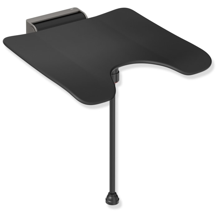 HEWI System 900 Klappsitz mit Bodenstütze und Hygieneausschnitt