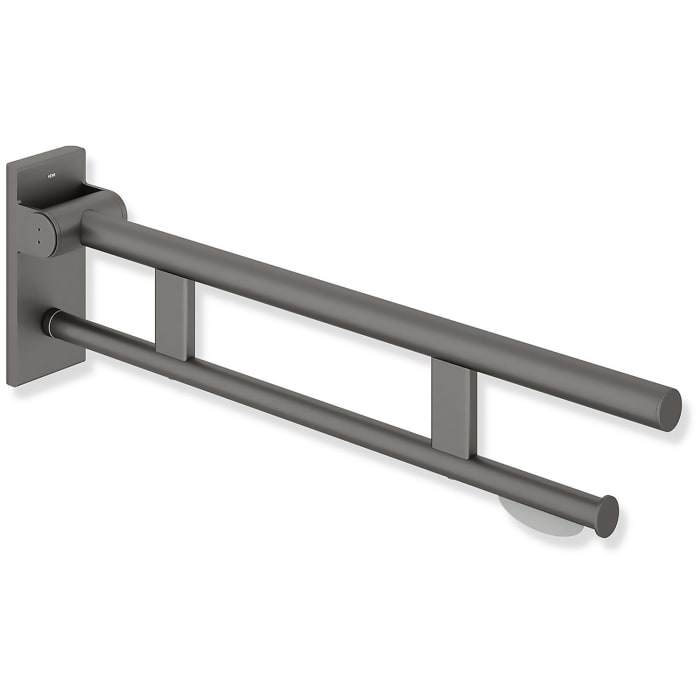 HEWI System 900 mobiler Stützklappgriff Duo Design A mit WC-Papierhalter, 75 cm