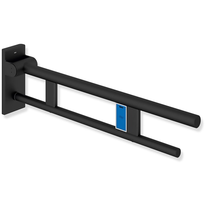 HEWI System 900 mobiler Stützklappgriff Duo Design A mit Spülauslösung (Funk), links 70 cm