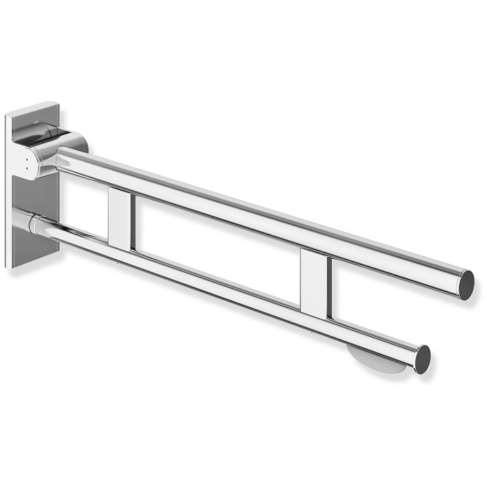 HEWI System 900 Stützklappgriff Duo Design A mit WC-Papierhalter, 75 cm