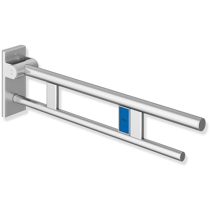HEWI System 900 Stützklappgriff Duo Design A mit Spülauslösung (Funk), rechts 70 cm