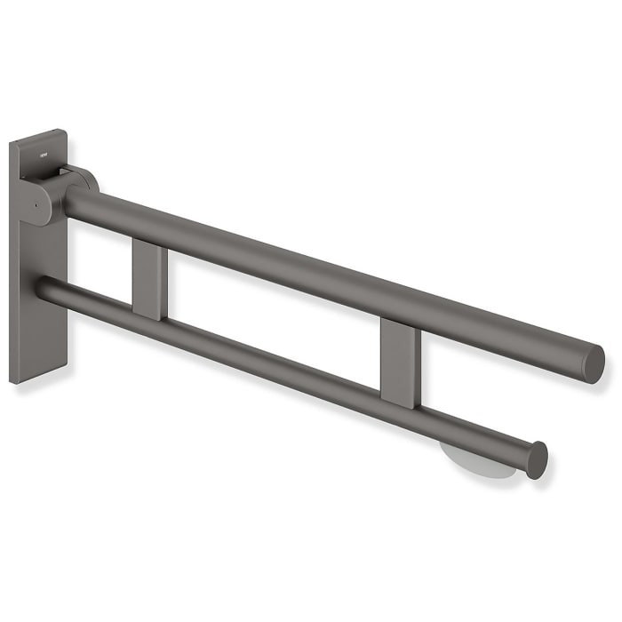 HEWI System 900 Stützklappgriff Duo Design B mit WC-Papierhalter, 90 cm