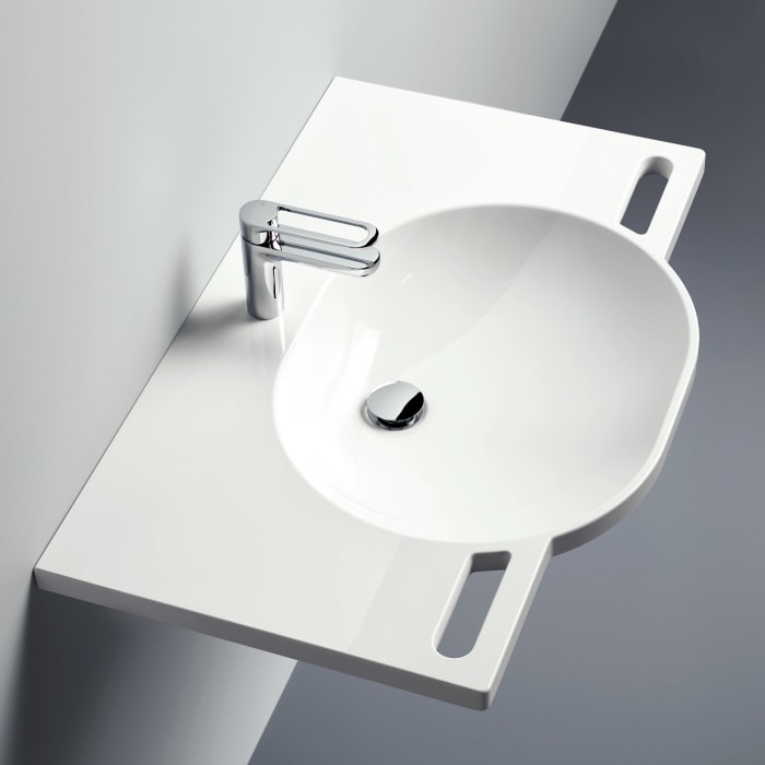 HEWI Universal Waschtisch 100 x 55 cm ohne Hahnloch, ohne Überlauf