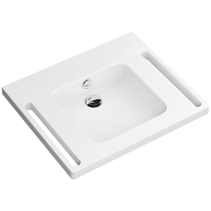 HEWI Universal Waschtisch 65 x 55 cm ohne Hahnloch, mit Überlauf