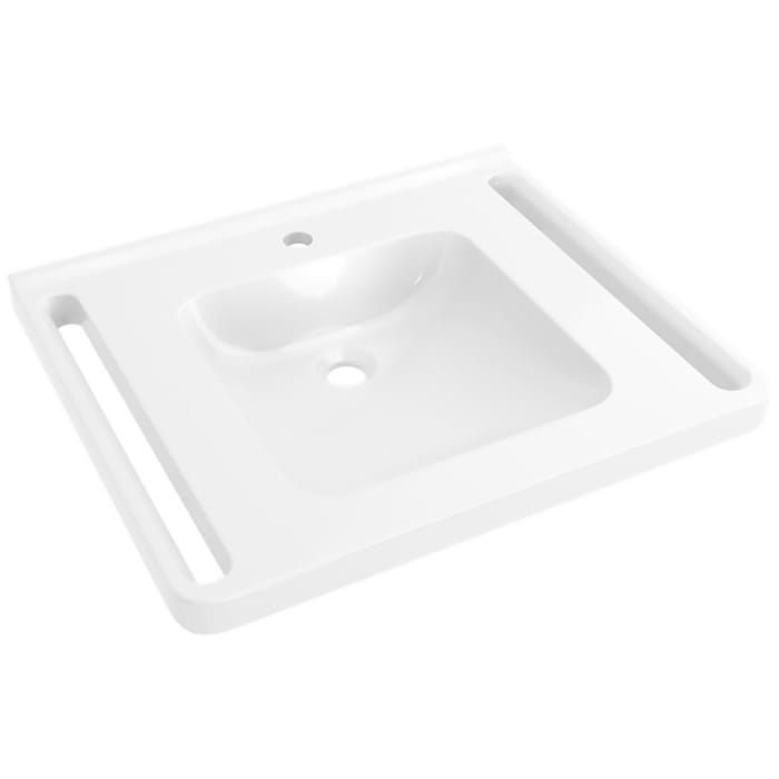 HEWI Universal Waschtisch 65 x 55 cm mit 1 Hahnloch, ohne Überlauf