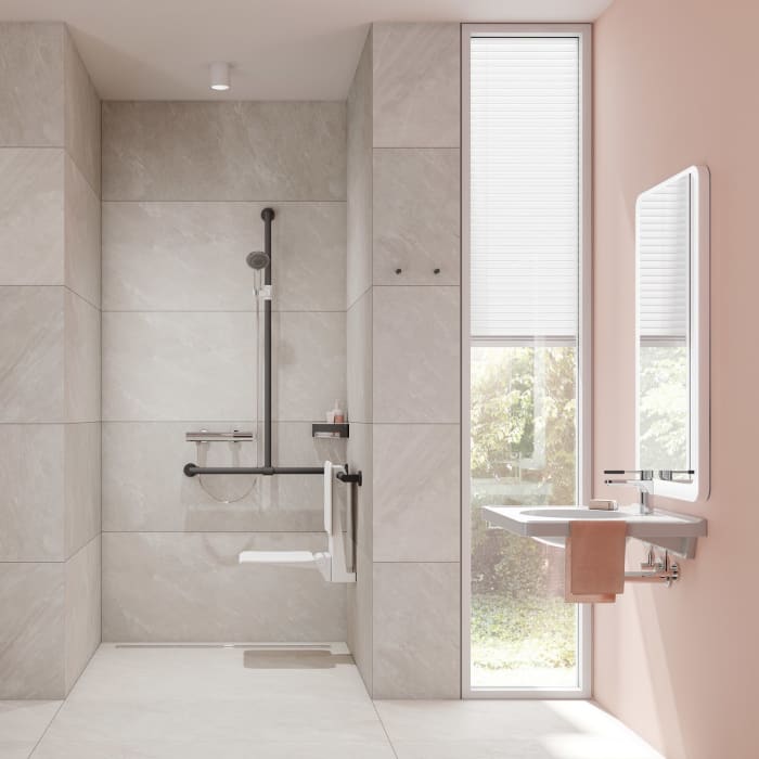 HEWI Universal Waschtisch 65 x 55 cm mit 1 Hahnloch, ohne Überlauf