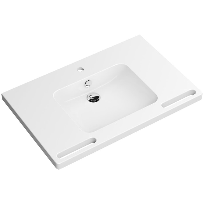 HEWI Universal Waschtisch 85 x 55 cm mit 1 Hahnloch, mit Überlauf