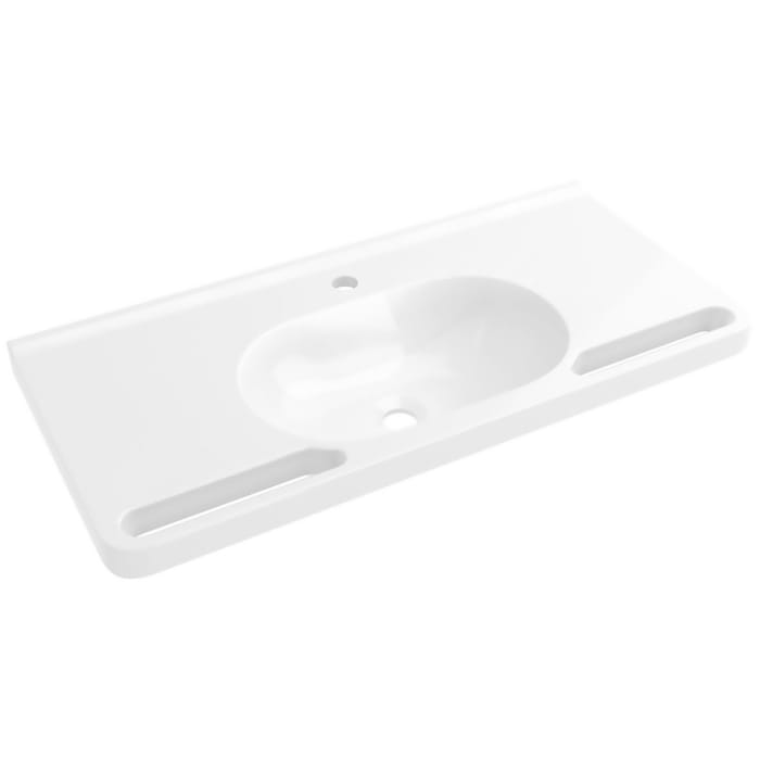HEWI Universal Waschtisch 85 x 40 cm mit 1 Hahnloch, ohne Überlauf