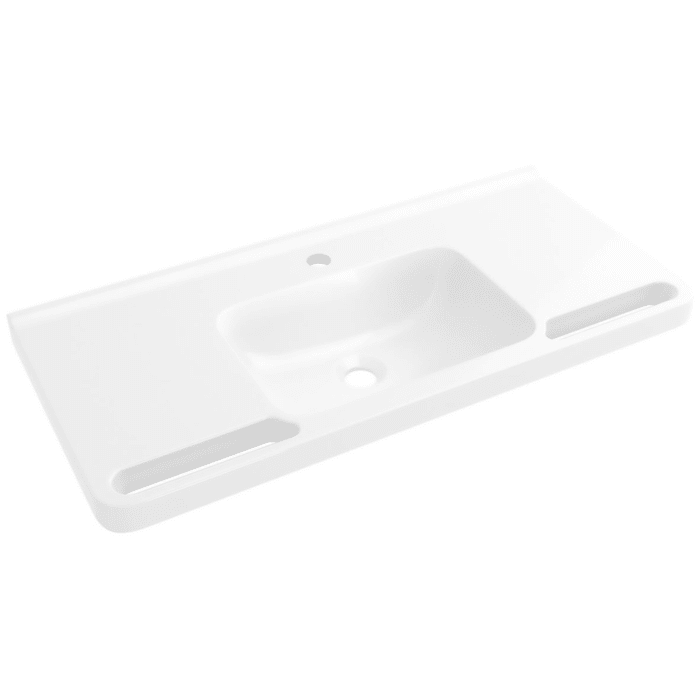 HEWI Universal Waschtisch 85 x 40 cm mit 1 Hahnloch, ohne Überlauf