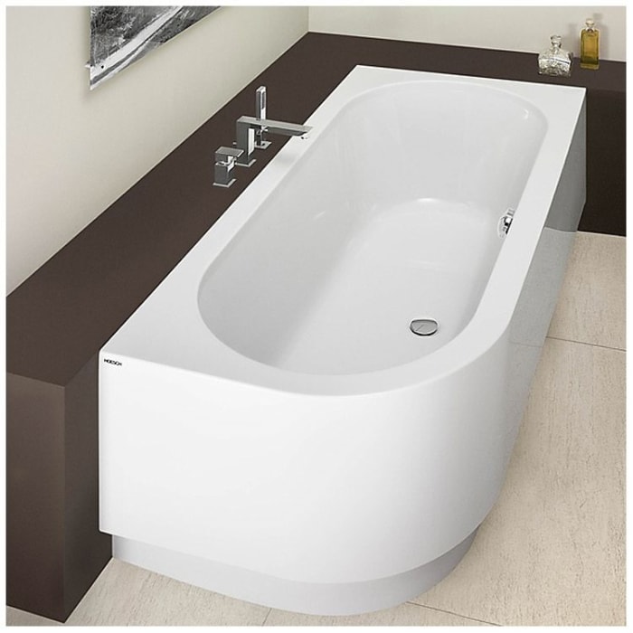 Hoesch Happy D. Eck-Badewanne 180 rechte Ausführung mit angeformter Schürze