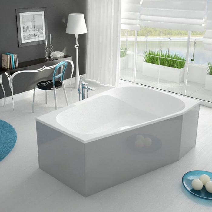 Hoesch Spectra Trapez-Whirlpool 180 x 120 cm, rechte Ausführung mit Laola II Whirl+Air und Rücken- und Fußdüsen und Combi Plus