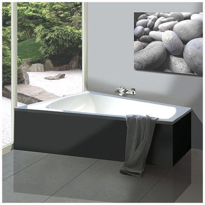 Hoesch Largo Trapez-Badewanne 180 x 140 cm linke Ausführung, mit Glasverkleidung