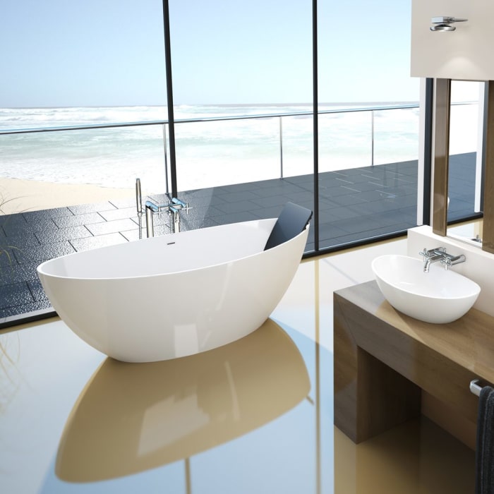 Hoesch Namur Oval-Badewanne 160 x 75 cm freistehend