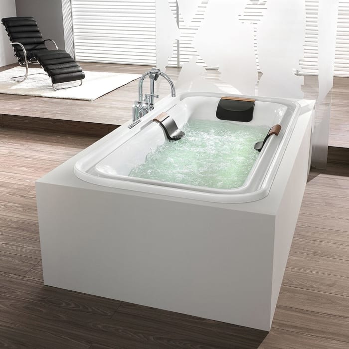 Hoesch Ergo+ Rechteck-Badewanne 207,5 x 107,5 cm, inkl. Bedienfeld für Ablauf