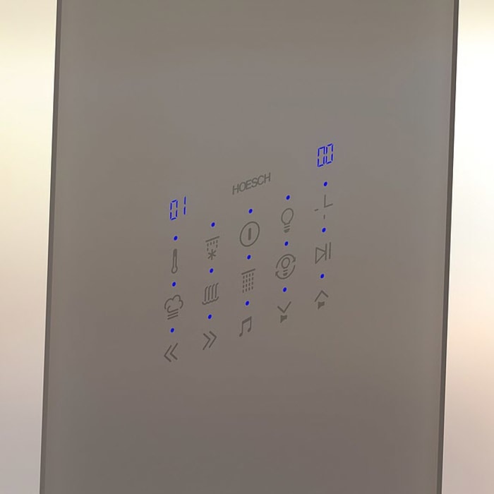 HOESCH SensePerience Dampfbad 140 x 100 cm für Ecke rechts mit Duschwanne mit Antirutsch